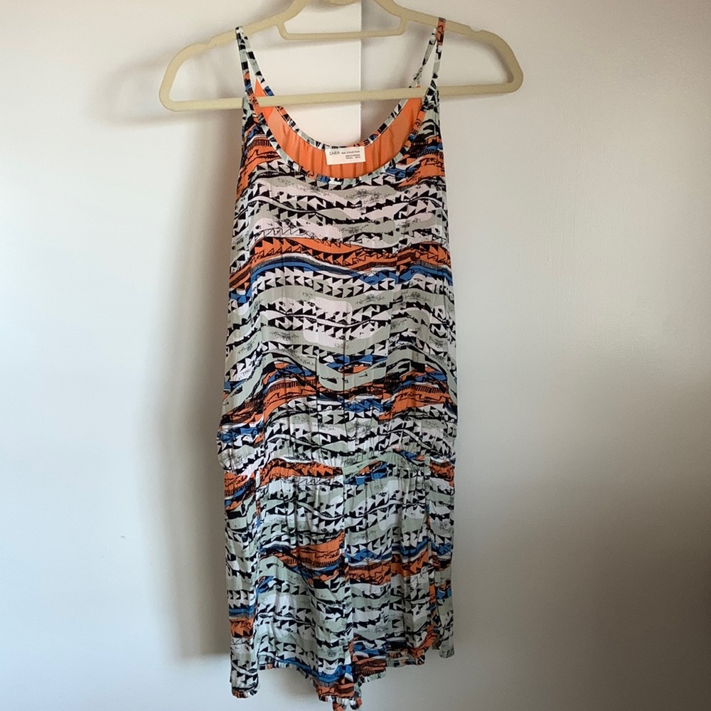 Zara sheer back romper- amazing print!